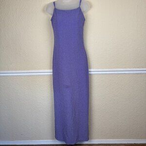 Vintage City Triangles Womens Medium 90s Prom Romcom Long Dress Purple Sparkle